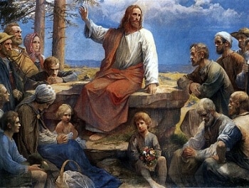 Jesus teaching the crowds