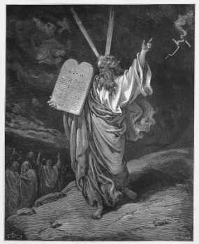 Moses & ten commandments black & white