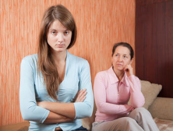 teen daughter and mother having quarrel