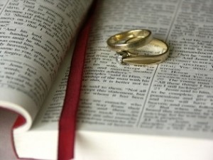 Wedding Rings and Bible